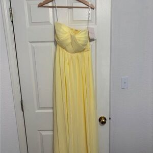 Birdy gray lemon sorbet chiffon bridesmaid dress size S